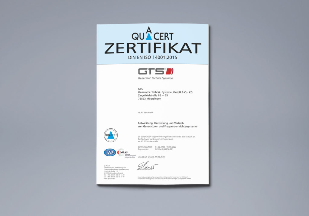 Zertifikat GTS 14001:2015